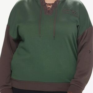 Her Universe Green and Brown Lace-Up Sweater